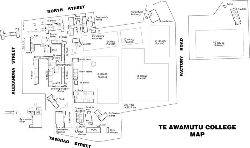 School Layout  Map Te Awamutu College